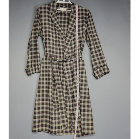 Vintage Saks Fifth Avenue Robe Men's Medium Plaid Viyella Belted Sleepwear - Picture 8 of 12